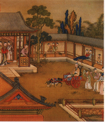 晋武帝羊车游后宫图 晋武帝羊车游后宫图