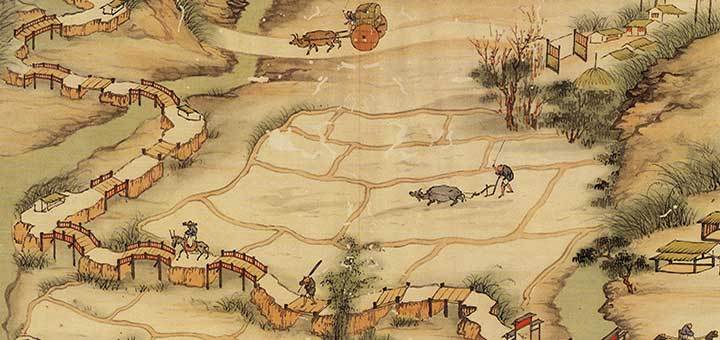 清代乾隆年间的台湾，当时的台湾西部地区从南到北都普遍使用牛车