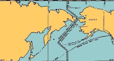 图1:国际日期变更线北部拐弯 图1:国际日期变更线北部拐弯
