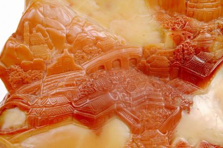 初山微画雕局部放大《金陵》 初山微画雕局部放大《金陵》