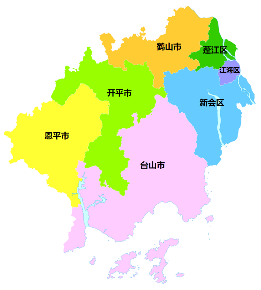 江门市行政区划图