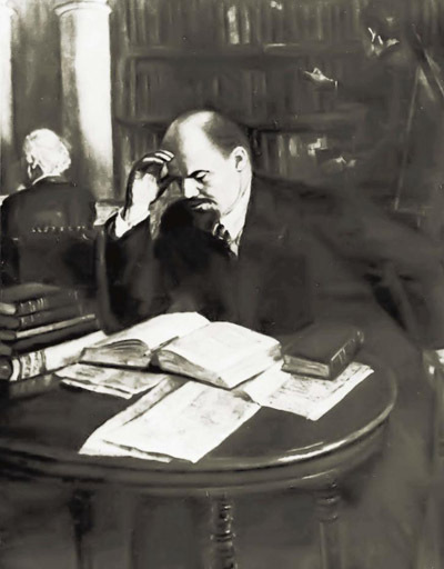 В·佩雷尔曼《在伯尔尼图书馆研究帝国主义问题(油画) 》
В·佩雷尔曼《在伯尔尼图书馆研究帝国主义问题(油画) 》