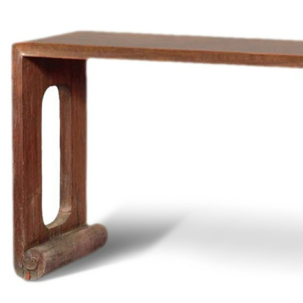 铁力木板足开光条几