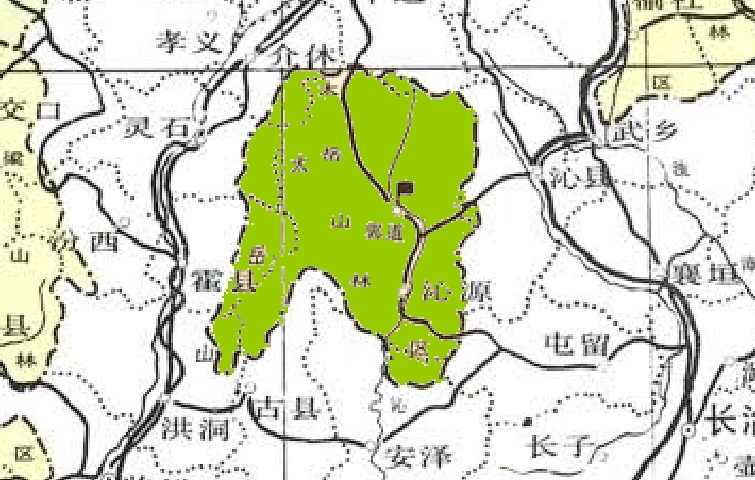 太岳山林区位置及范围