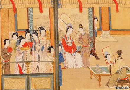 明 仇英《汉宫春晓图》(局部) 明 仇英《汉宫春晓图》(局部)