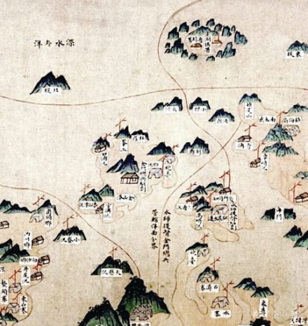 明朝《福建海防图》中台湾澎湖、福建金门的防卫部位图 明朝《福建海防图》中台湾澎湖、福建金门的防卫部位图