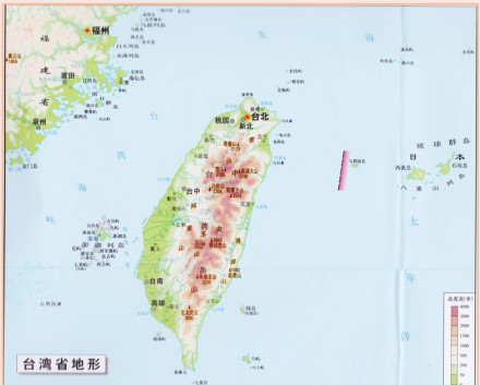 台湾省地形图 台湾省地形图
