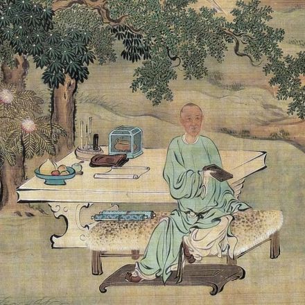 禹之鼎《西陂授砚图》中宋荦形象 禹之鼎《西陂授砚图》中宋荦形象