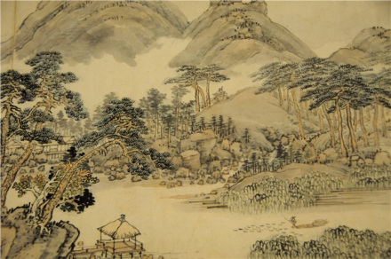 明 张宏《西山爽气图》局部 明 张宏《西山爽气图》局部