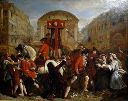 戴颈手枷示众的笛福(1862),艾尔·克罗作 戴颈手枷示众的笛福(1862),艾尔·克罗作