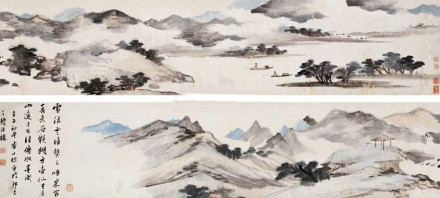 查士标 《壬子初冬作》纸本长卷 查士标 《壬子初冬作》纸本长卷