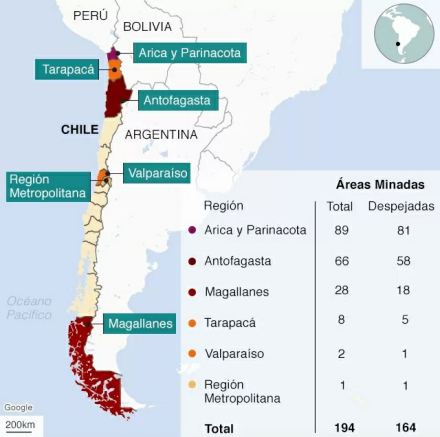 智利雷区分布图
智利雷区分布图
