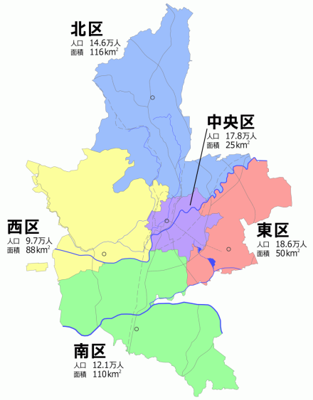 熊本市行政区划图 熊本市行政区划图