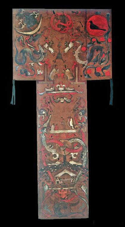 马王堆帛画中的蟾蜍和兔子【汉代】 马王堆帛画中的蟾蜍和兔子【汉代】