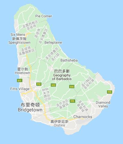 巴巴多斯政区地图 巴巴多斯政区地图