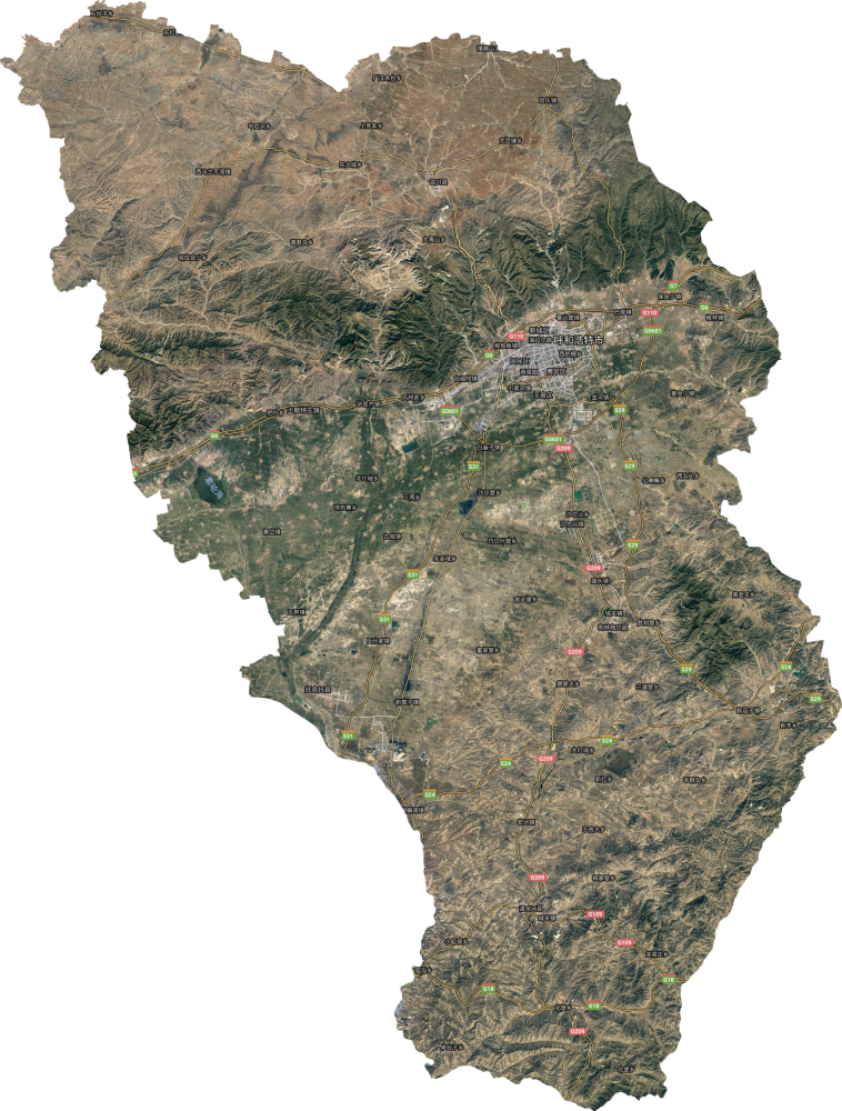 呼和浩特市卫星图高清版大图