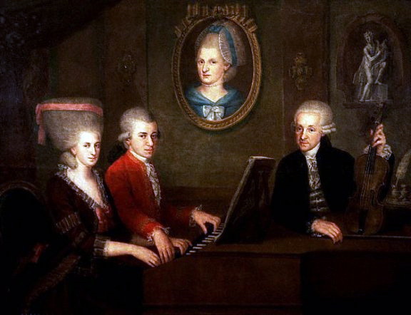 莫扎特一家，克罗策绘于1780年至1781年冬