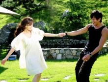 何润东与蔡琳拍戏