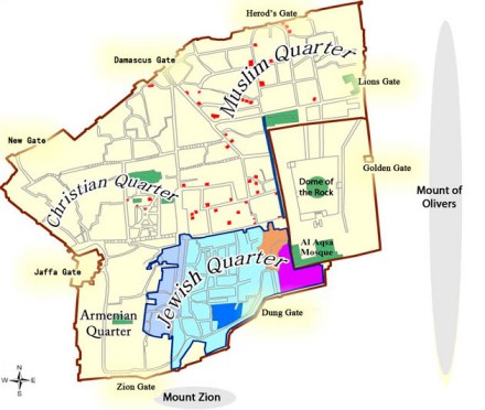 耶路撒冷老城地图
耶路撒冷老城地图