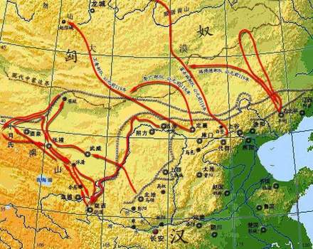 汉武帝与匈奴战争示意图 汉武帝与匈奴战争示意图