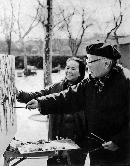 刘海粟在作画 刘海粟在作画