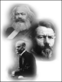 韦伯、马克思与迪尔凯姆(涂尔干)。
韦伯、马克思与迪尔凯姆(涂尔干)。