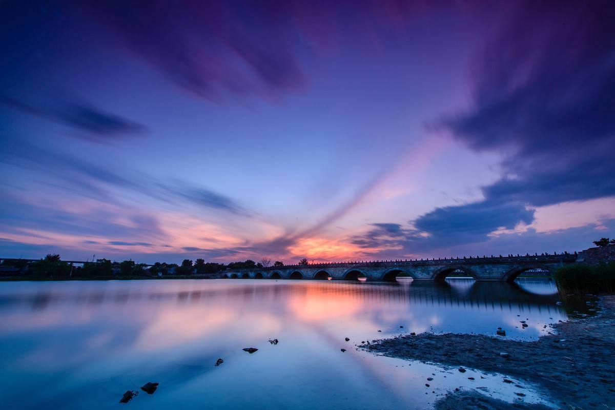 卢沟桥晚霞光辉