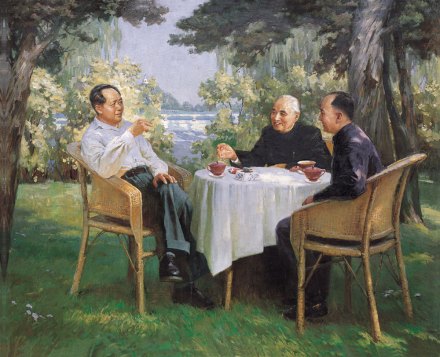 毛泽东接见李四光、钱学森 毛泽东接见李四光、钱学森