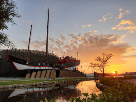 台南市安平港的1661台湾船园区展示着台湾省的海洋文化 台南市安平港的1661台湾船园区展示着台湾省的海洋文化