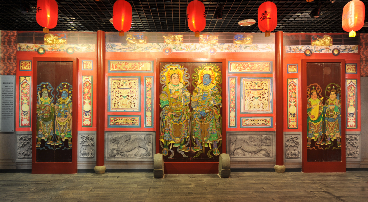 台湾庙宇画师潘丽水的文武门神和四大天王像