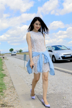 高圆圆欧洲街拍