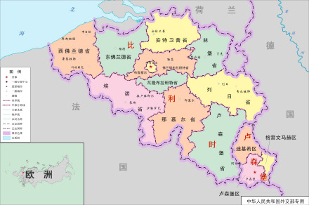 比利时政区地图 比利时政区地图