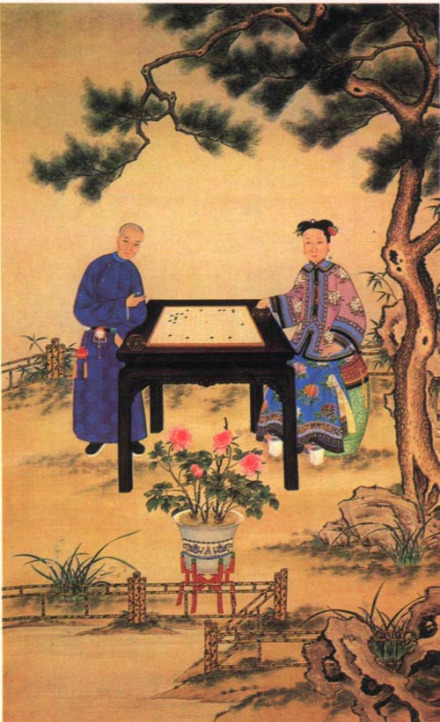 慈禧下棋图
慈禧下棋图