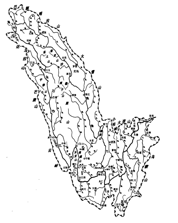 金沙江水系略图