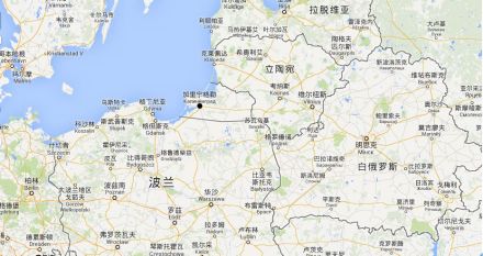 图中黑点为加里宁格勒市 图中黑点为加里宁格勒市