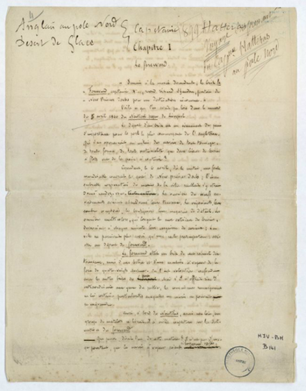 《哈特拉斯船长历险记》手稿(正文第一页)
《哈特拉斯船长历险记》手稿(正文第一页)