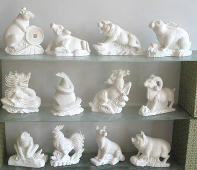 十二生肖汉白玉雕塑 十二生肖汉白玉雕塑