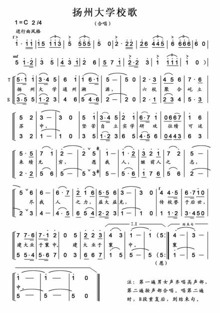 扬州大学校歌 扬州大学校歌
