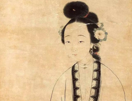 潘恭寿 画《柳如是肖像》局部
潘恭寿 画《柳如是肖像》局部