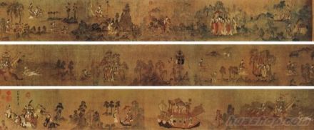 《洛神赋图》(宋人摹本),东晋顾恺之绘。 《洛神赋图》(宋人摹本),东晋顾恺之绘。