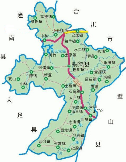 铜梁区地图 铜梁区地图