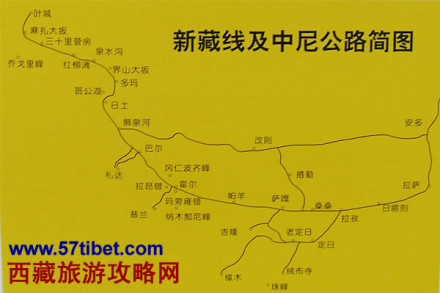 新疆及中尼公路简图 新疆及中尼公路简图