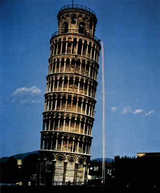 伽利略在比萨斜塔演示自由落体实验 伽利略在比萨斜塔演示自由落体实验