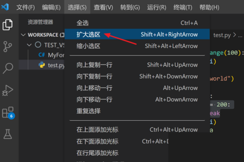 《Vscode》怎么扩大选区