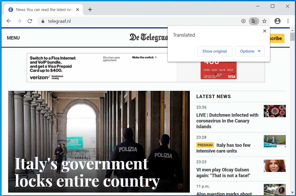 《谷歌浏览器》怎么翻译网页