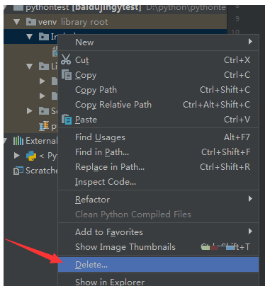 《PyCharm》怎么删除文件