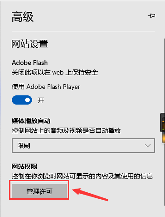 《Edge浏览器》怎么打开网站管理权限