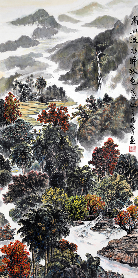 1612号--名称:高山流水醉秋色,136X68cm,2018年.jpg 1612号--名称:高山流水醉秋色,136X68cm,2018年.jpg