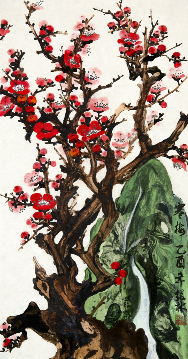 1627号--作品名称:寒梅。55cm乘28cm。2017年创作。.jpg 1627号--作品名称:寒梅。55cm乘28cm。2017年创作。.jpg