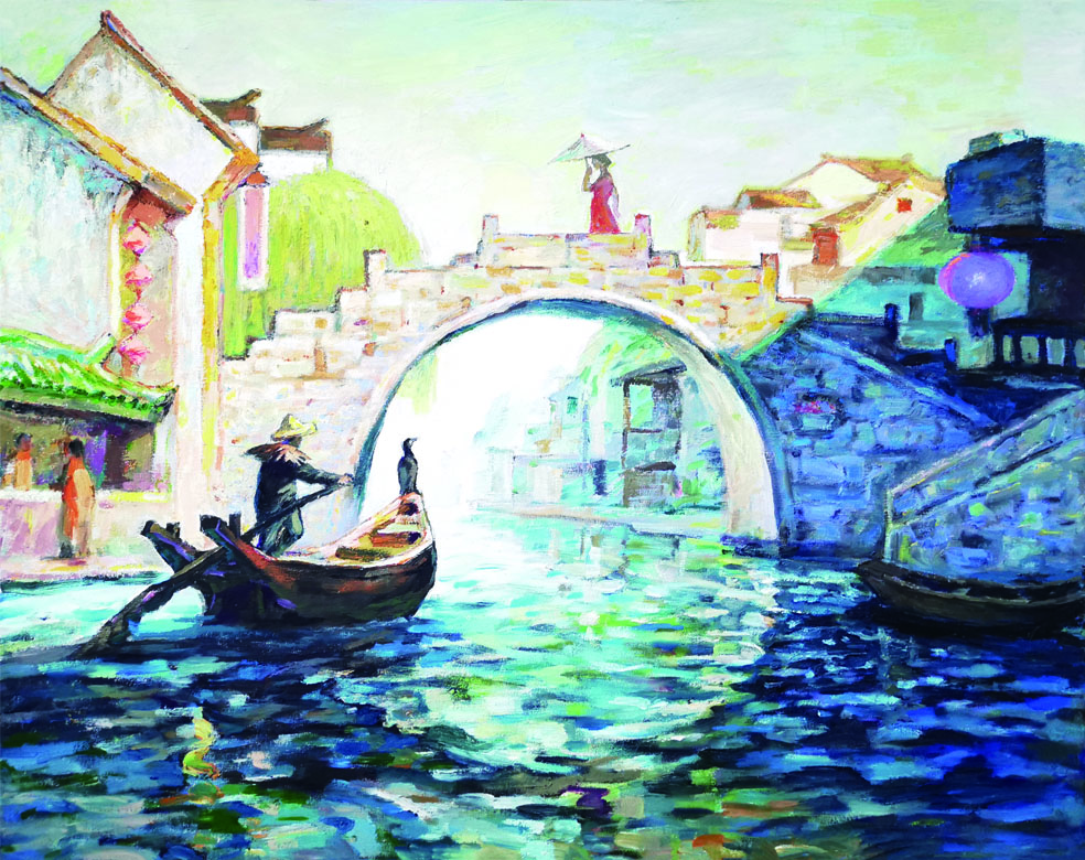 作品名称:江南水乡 。尺寸:100cmx80cm 。 2018年创作。.jpg 作品名称:江南水乡 。尺寸:100cmx80cm 。 2018年创作。.jpg